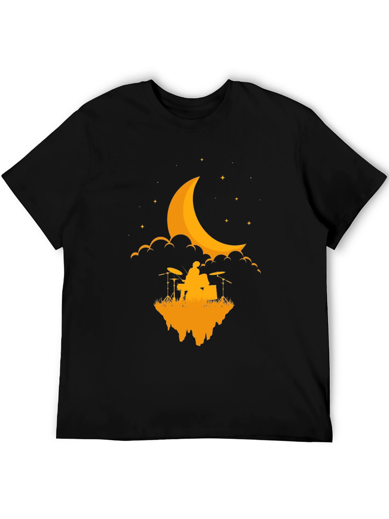 Drummer Moon T-Shirt - Black