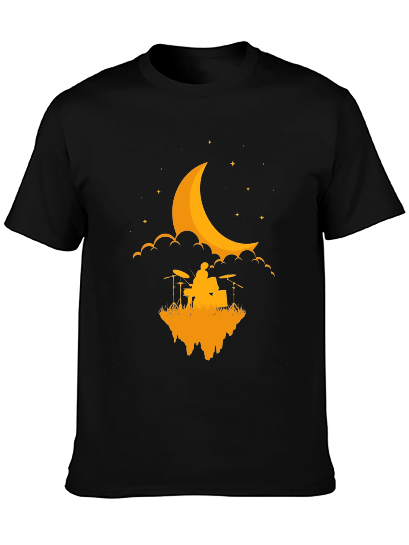 Drummer Moon T-Shirt - Black