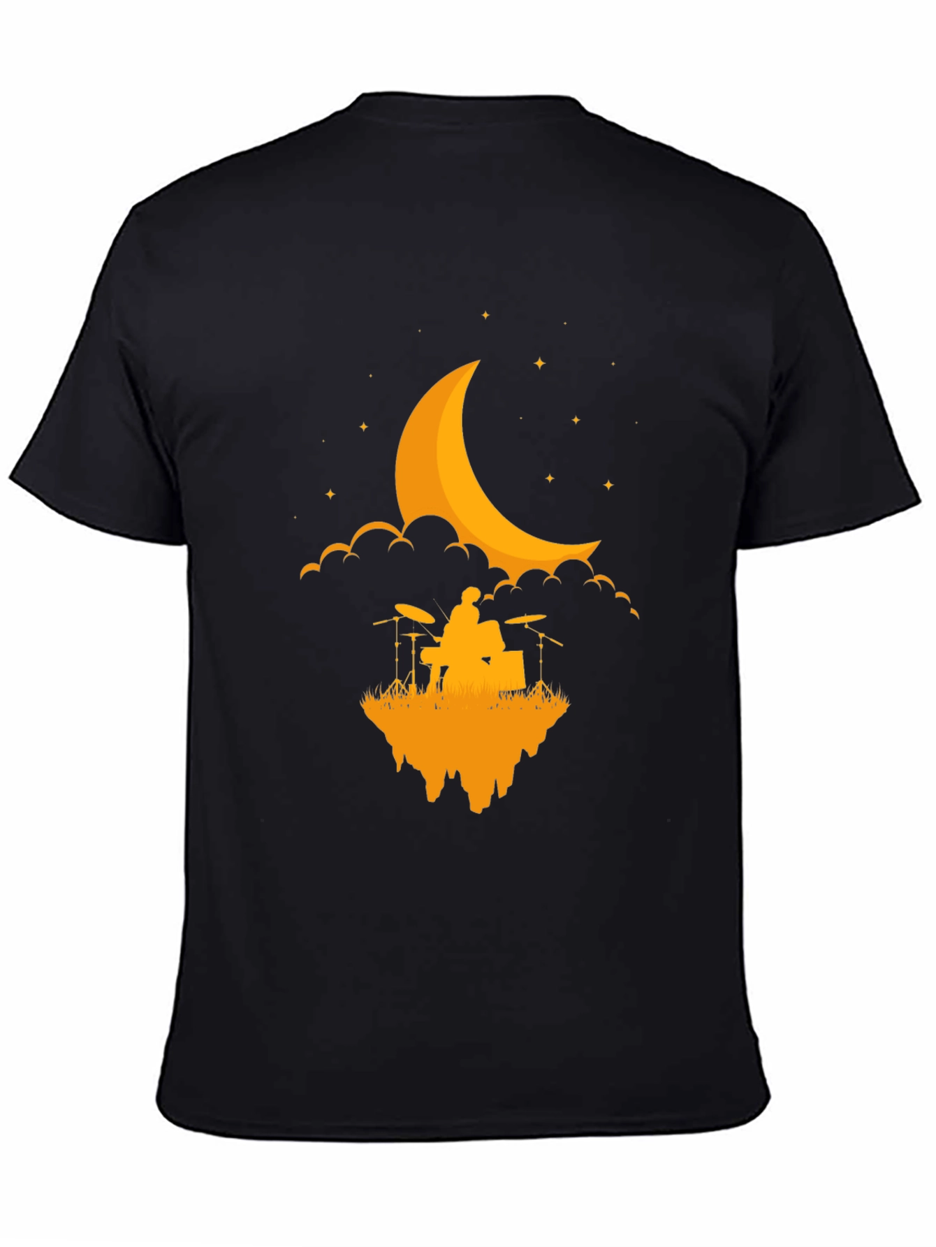 Drummer Moon T-Shirt - Black
