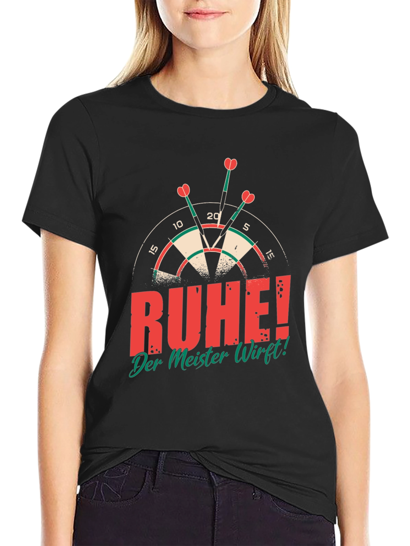 Darts Champion T-Shirt - Ruhe! Der Meister Wirft!
