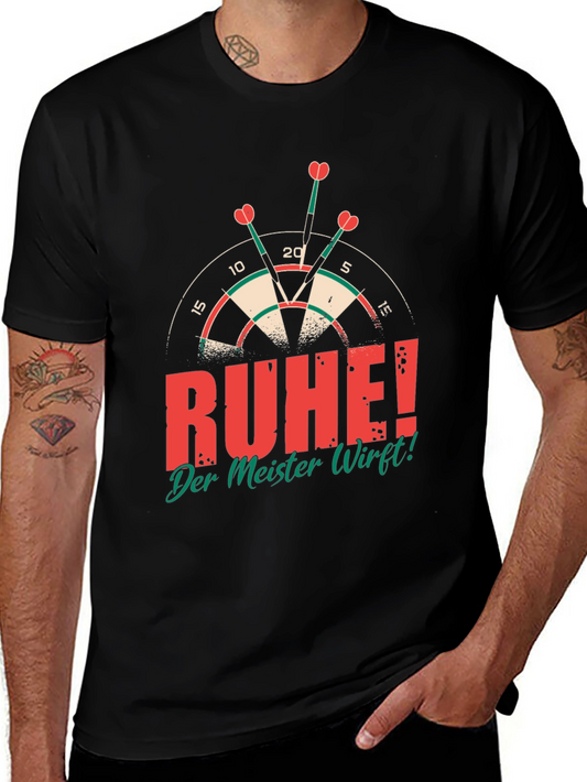 Darts Champion T-Shirt - Ruhe! Der Meister Wirft!