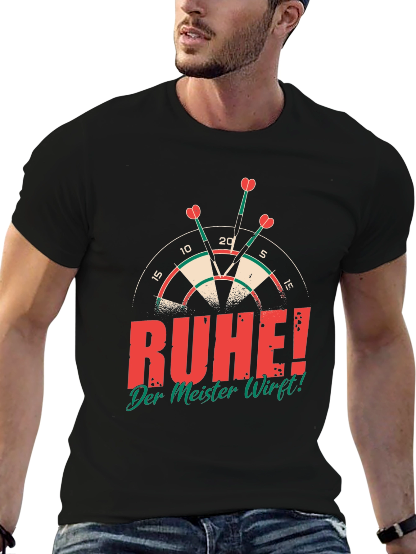 Darts Champion T-Shirt - Ruhe! Der Meister Wirft!