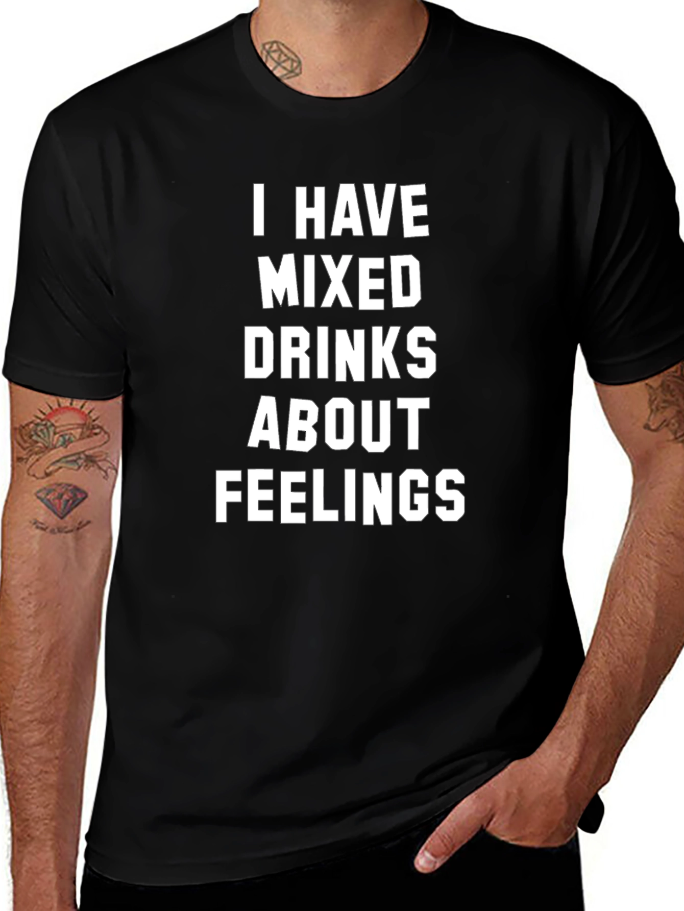 Mixed Drinks Feelings Tee - Humorous Graphic T-Shirt