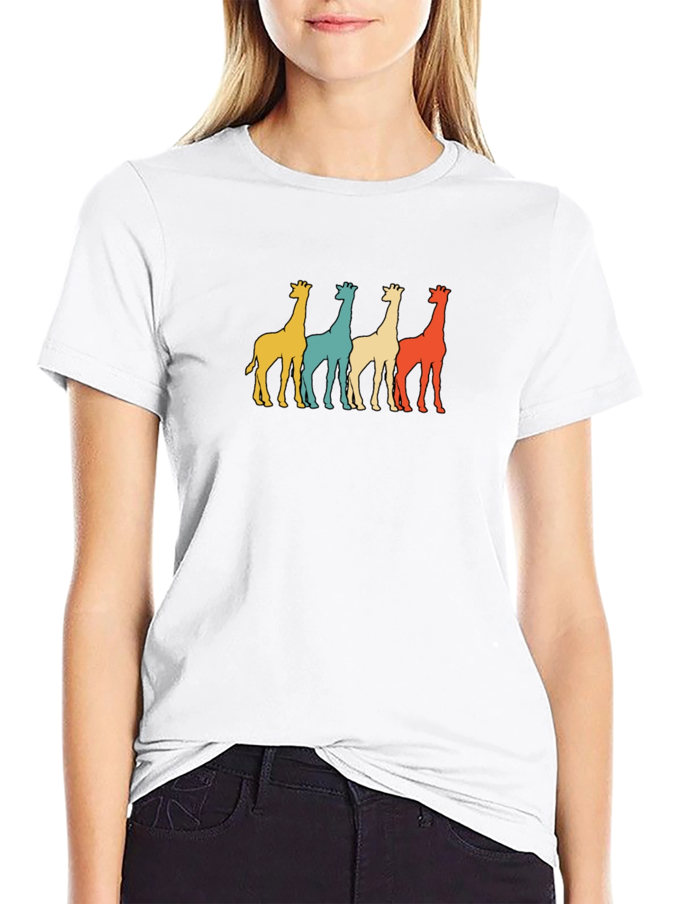 Retro Giraffe T-Shirt - Pop Art Style
