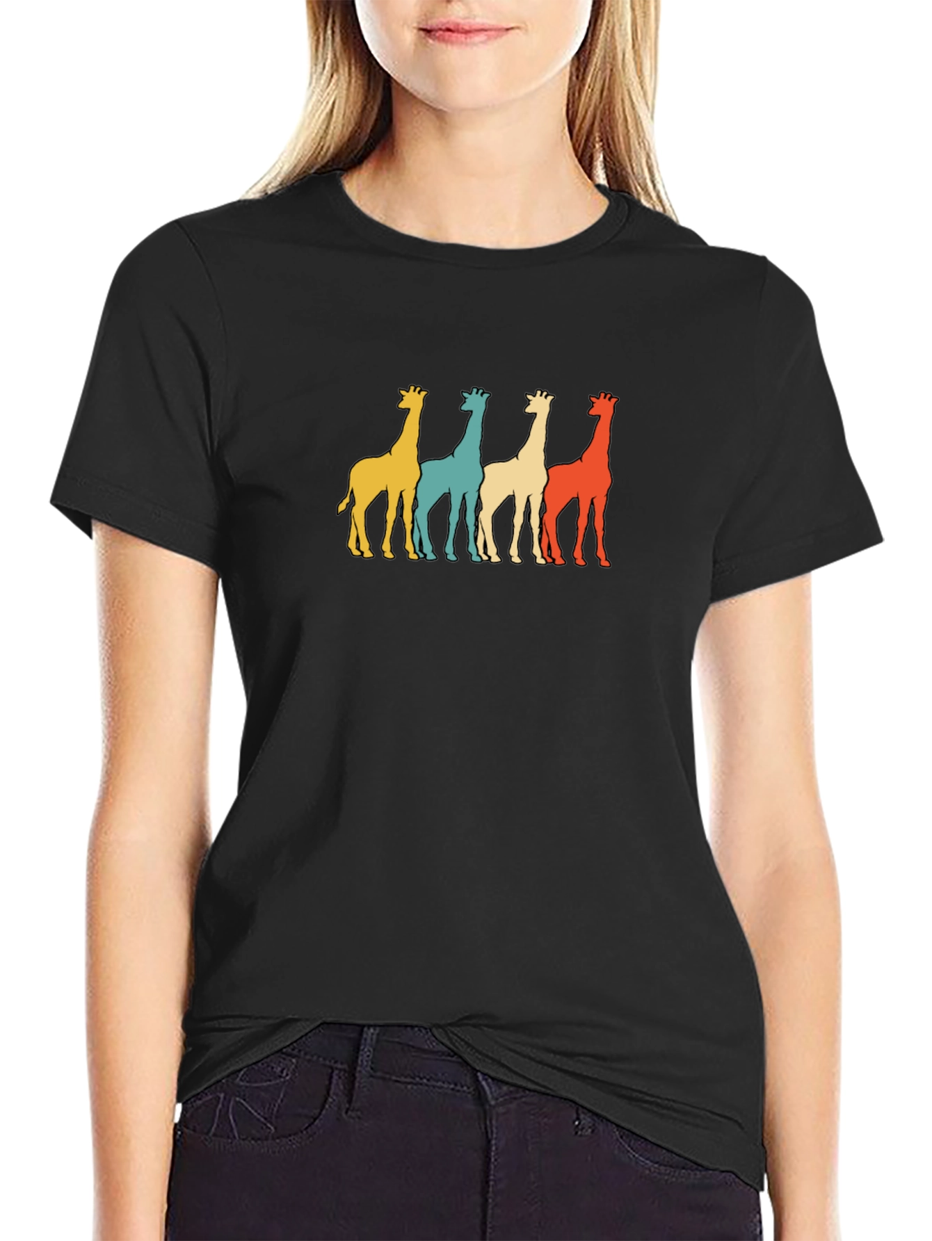 Retro Giraffe T-Shirt - Pop Art Style
