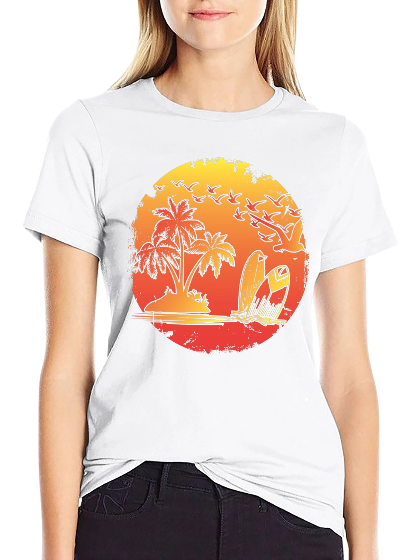 Sunset Beach Surf T-Shirt Tropical Island Tee