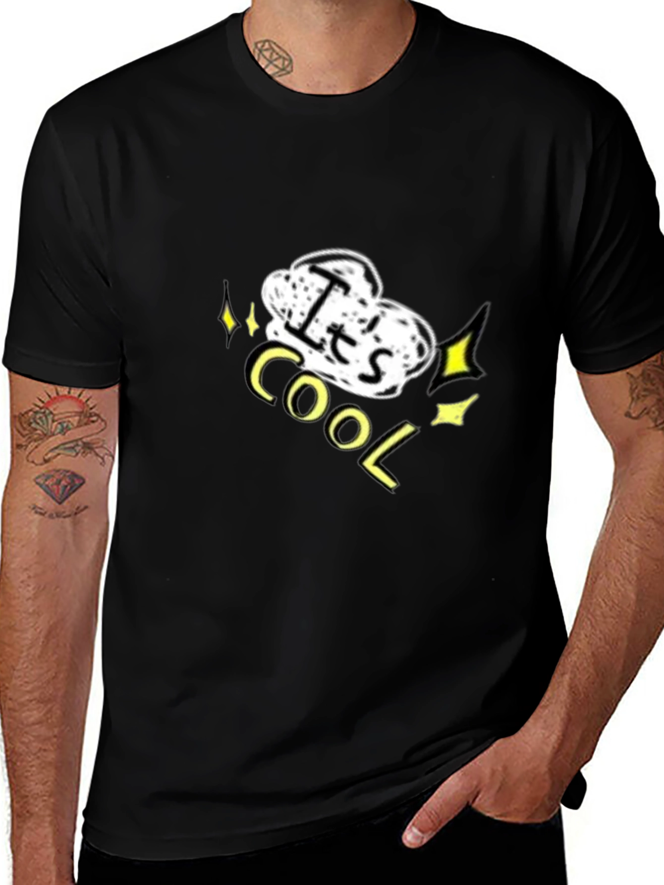 Its Cool Graphic Black T-Shirt