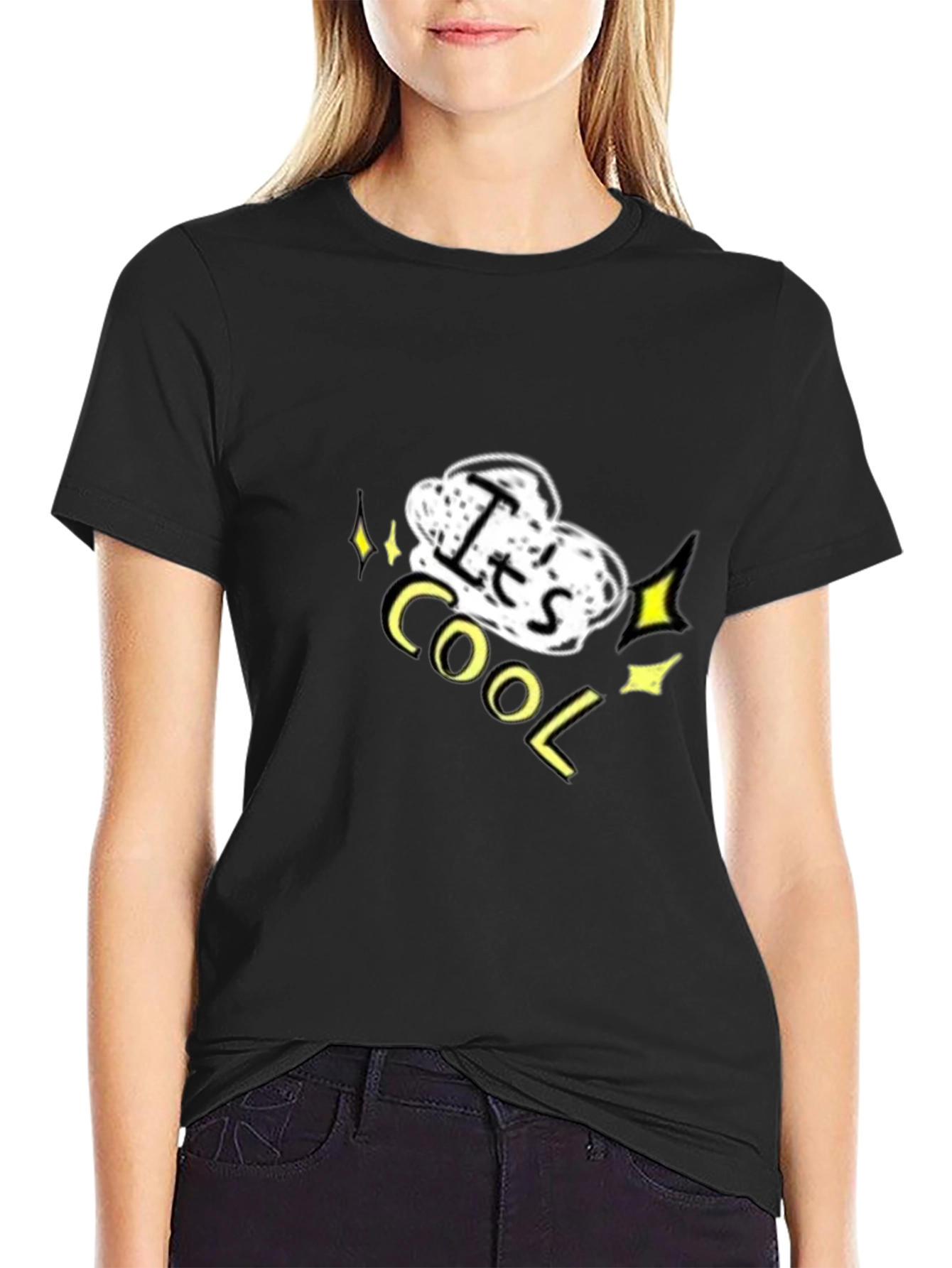 Its Cool Graphic Black T-Shirt