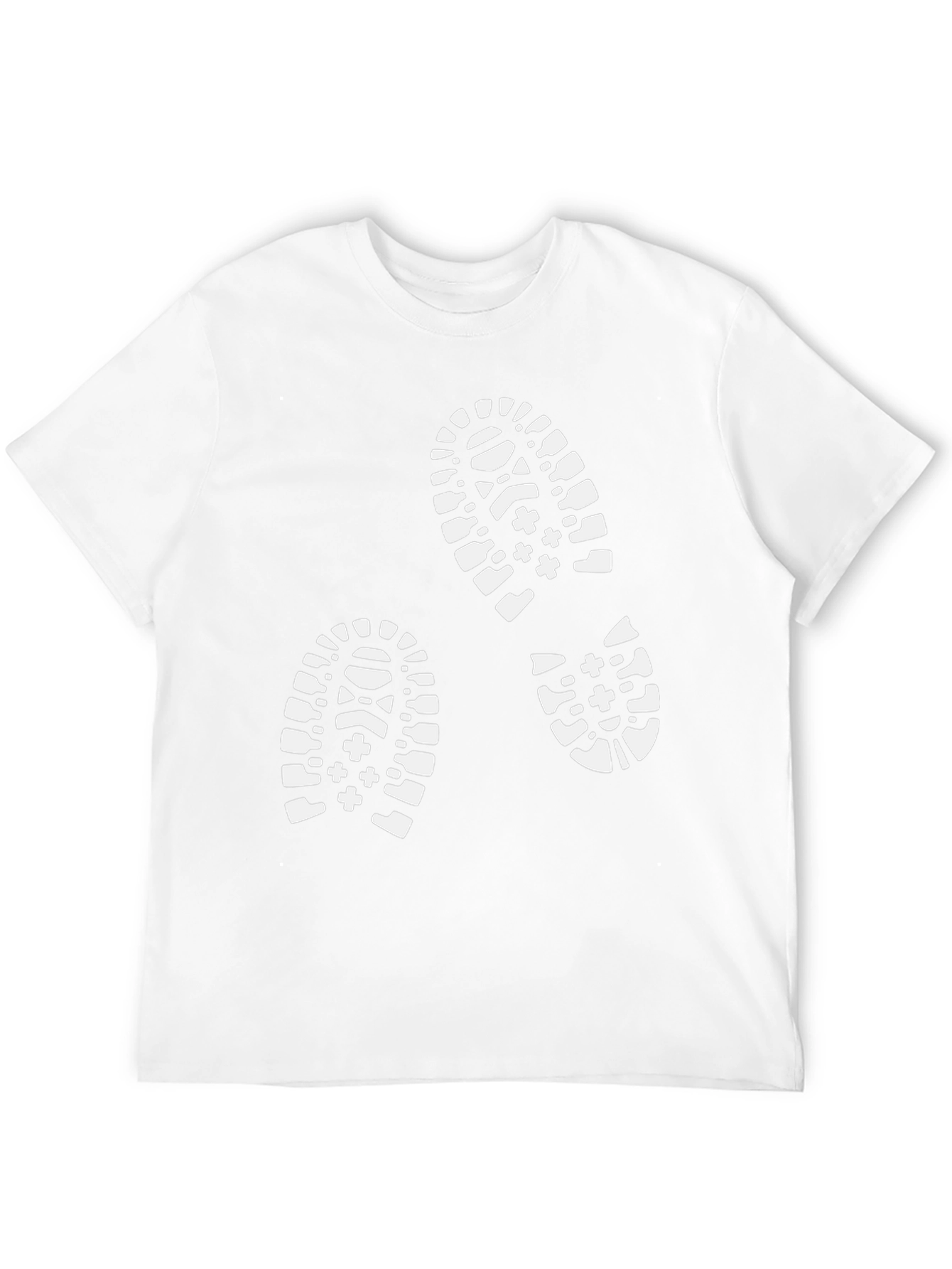 Black T-Shirt with White Footprint Design