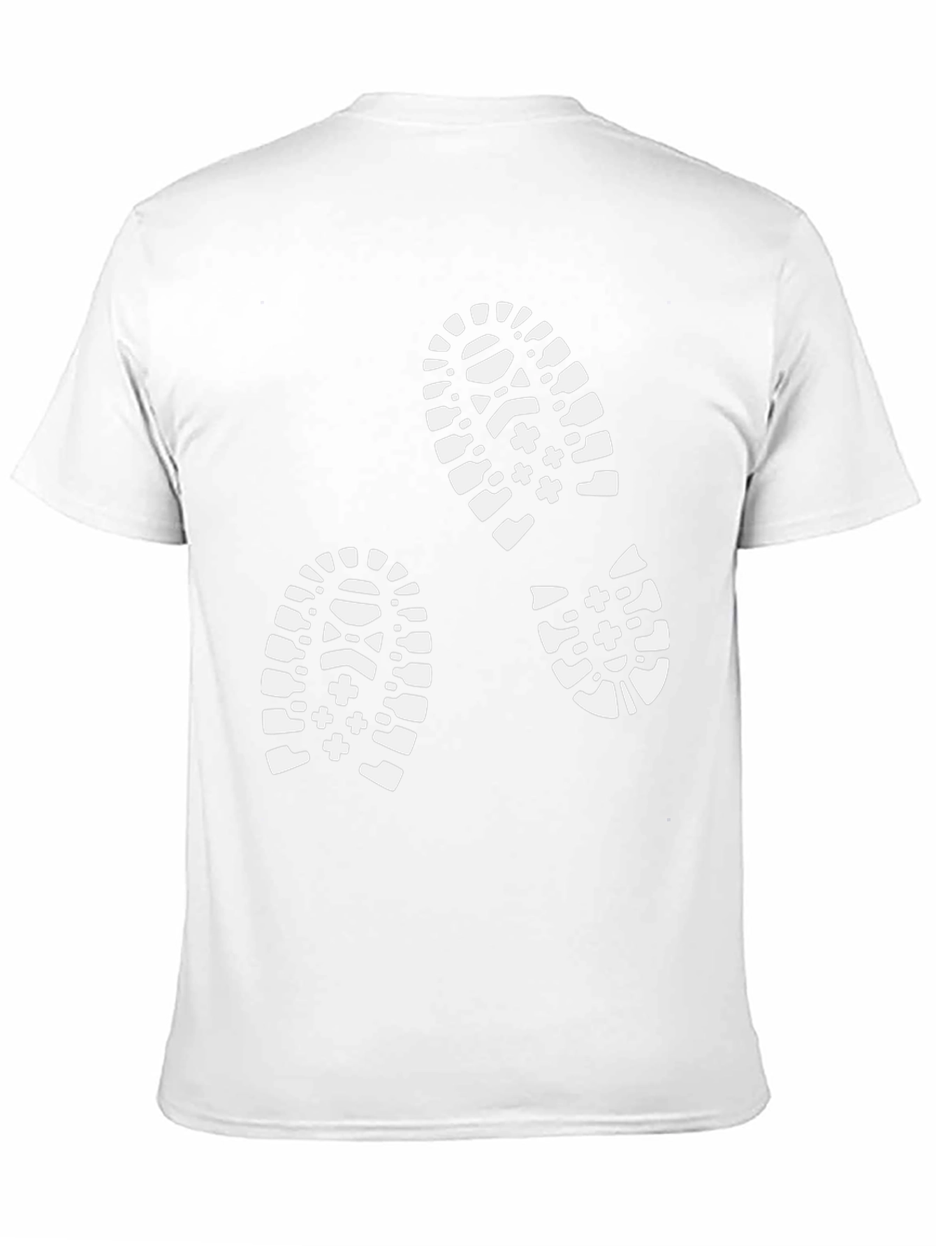 Black T-Shirt with White Footprint Design