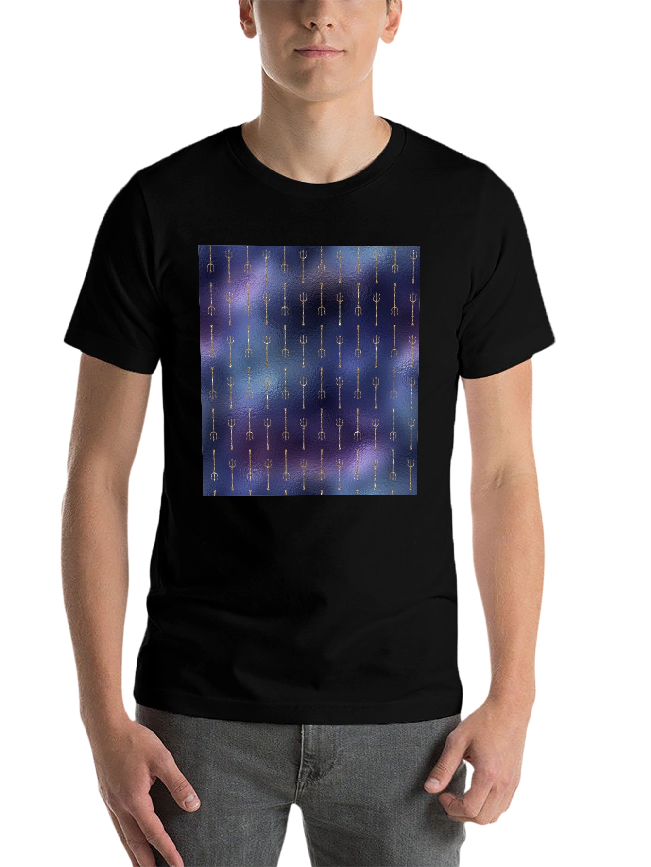 Unique Trident Pattern T-Shirt