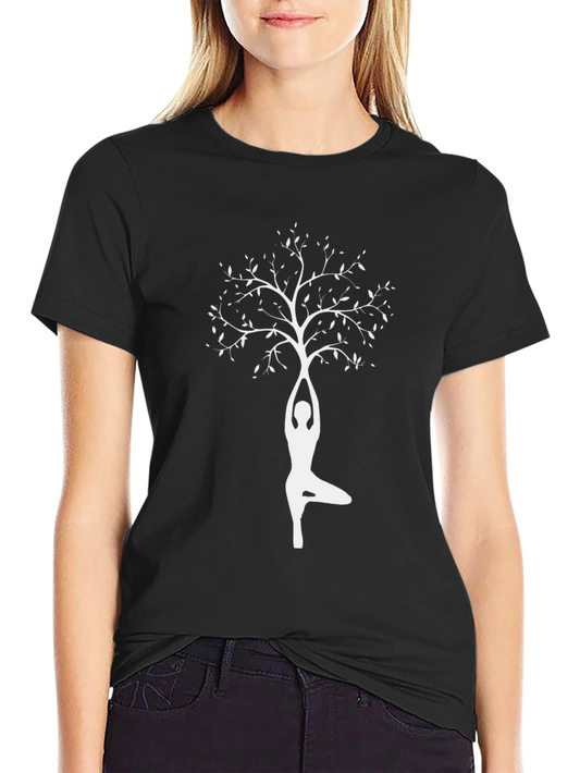 Yoga Tree Graphic T-Shirt - Black