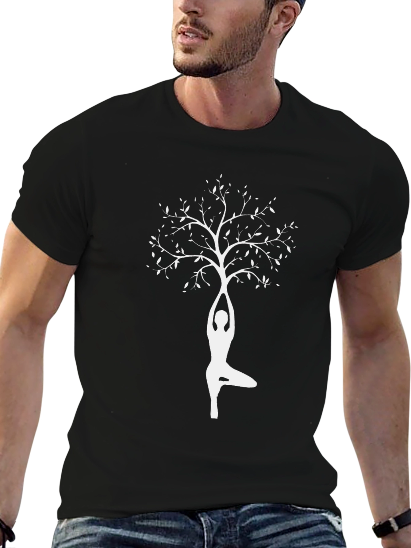 Yoga Tree Graphic T-Shirt - Black
