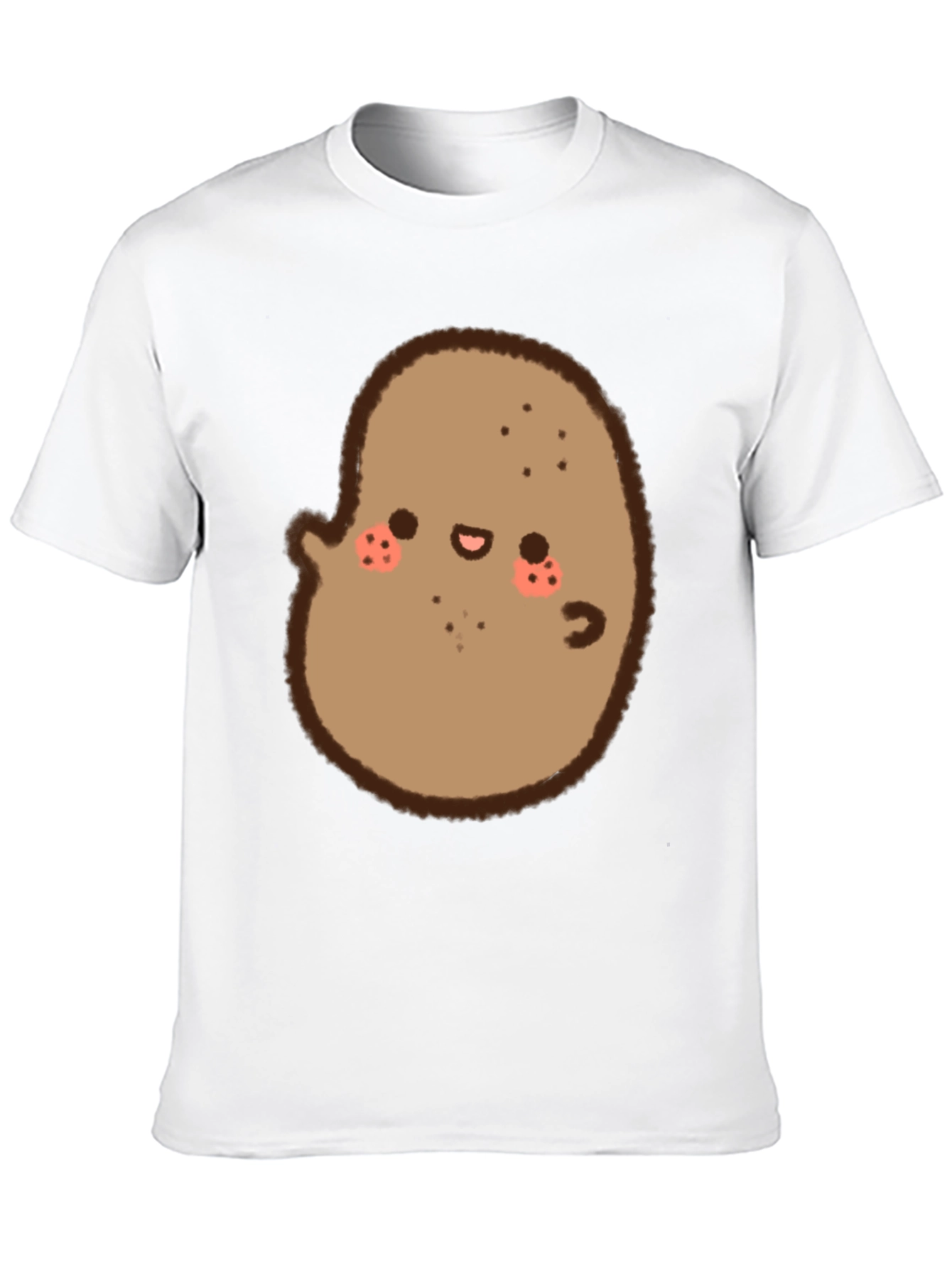 Cute Potato Graphic Black T-Shirt