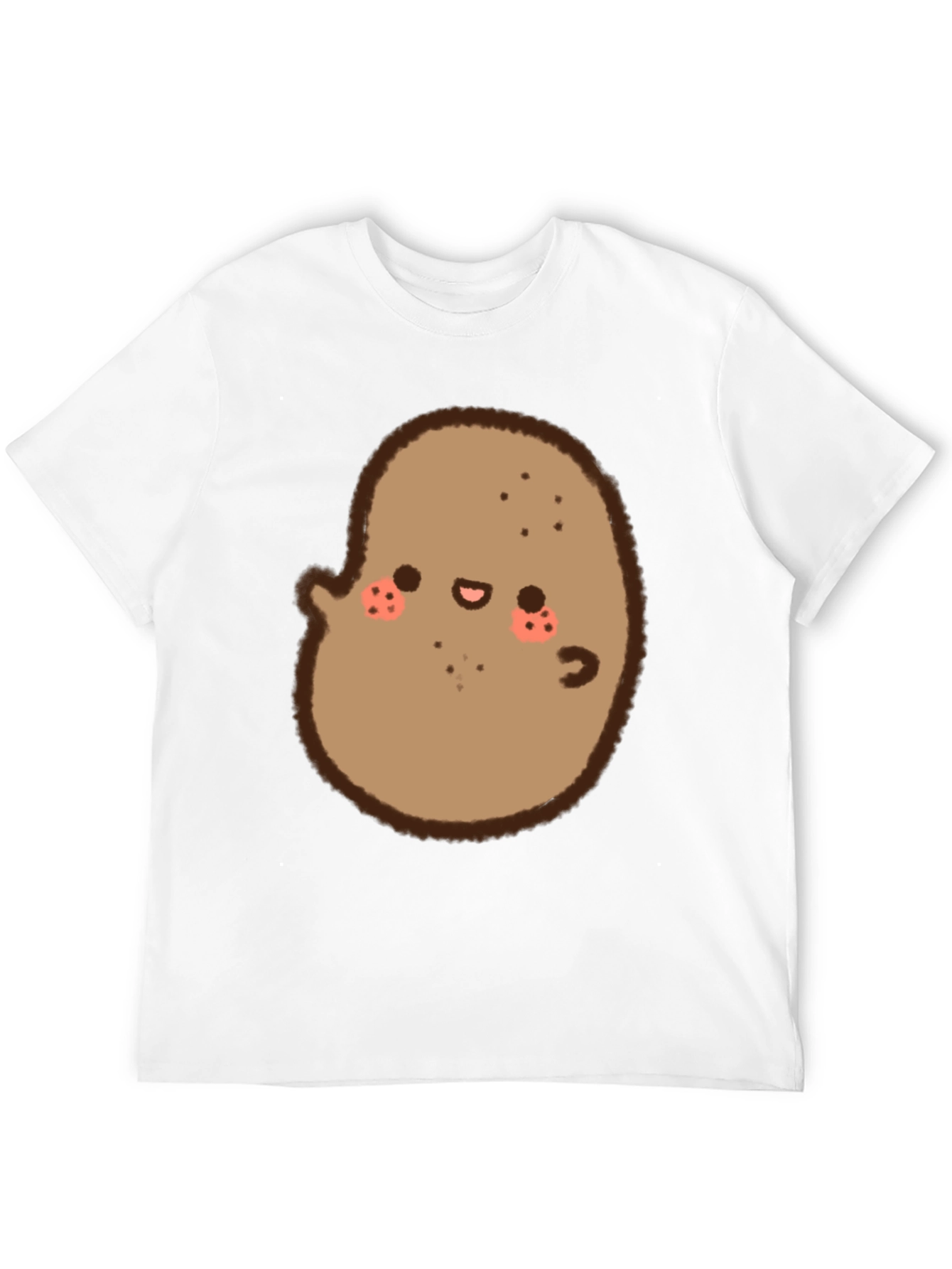Cute Potato Graphic Black T-Shirt