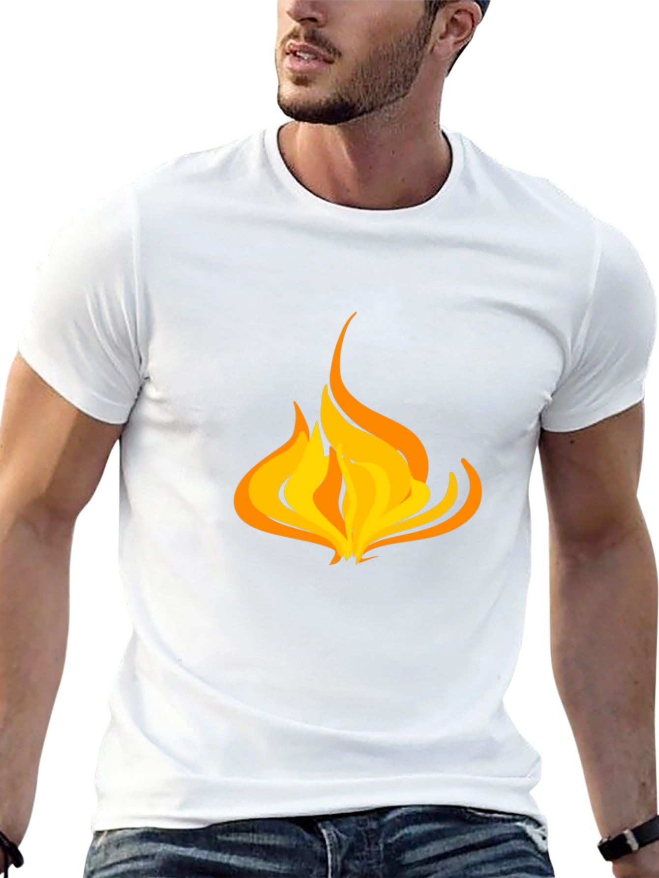 Flame Graphic Black T-Shirt - Casual Style
