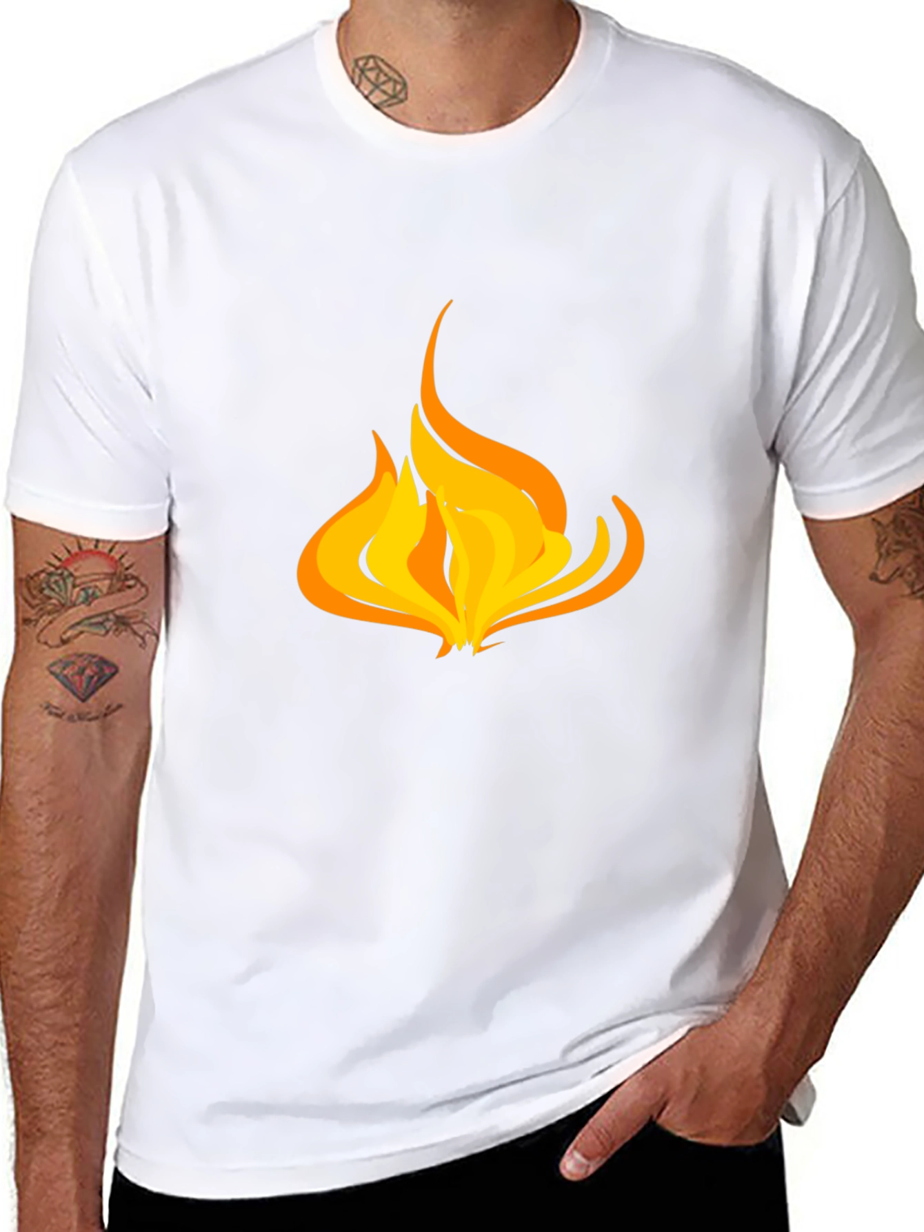 Flame Graphic Black T-Shirt - Casual Style