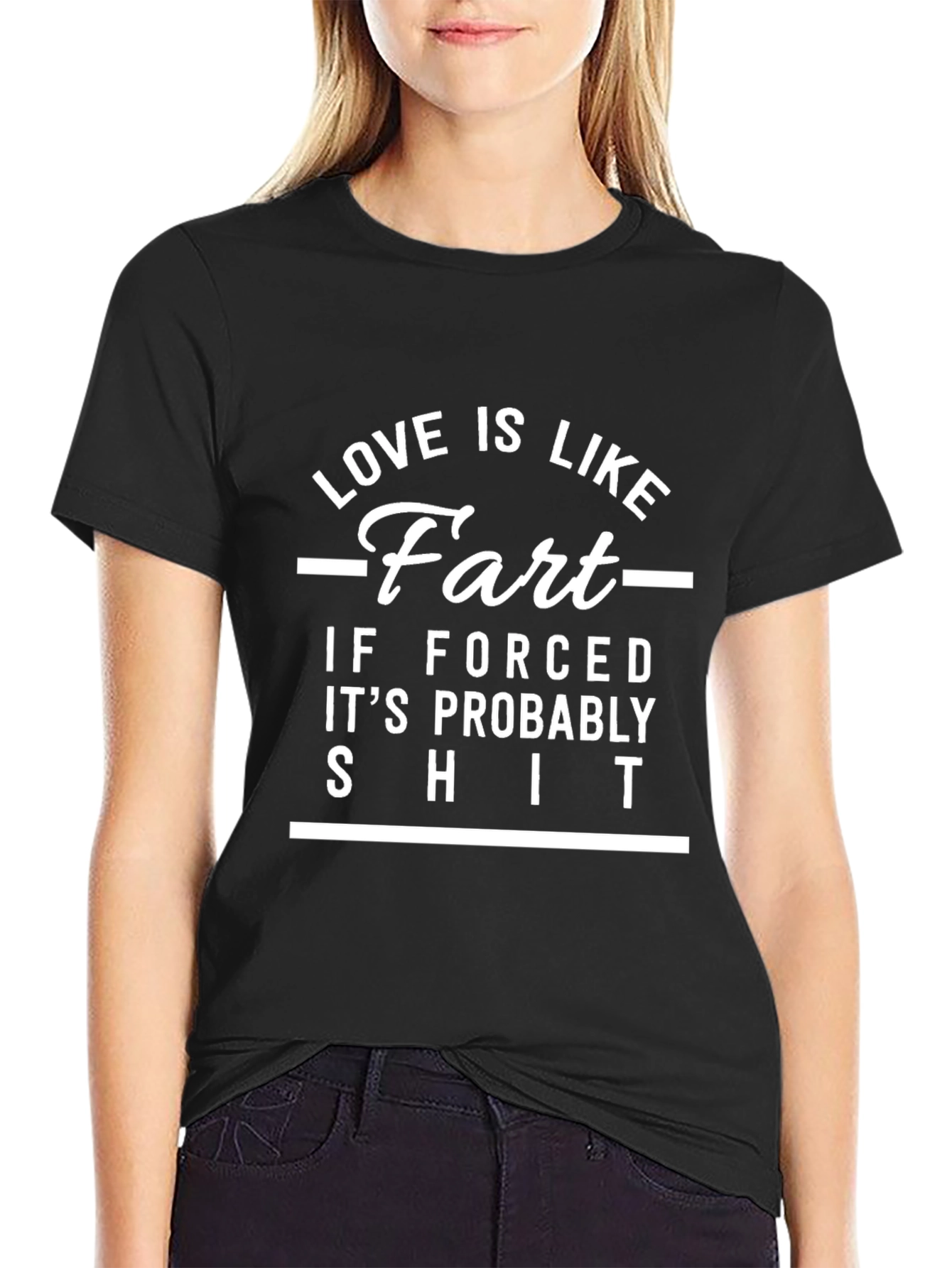 Funny Love Fart Graphic Tee - Black T-Shirt