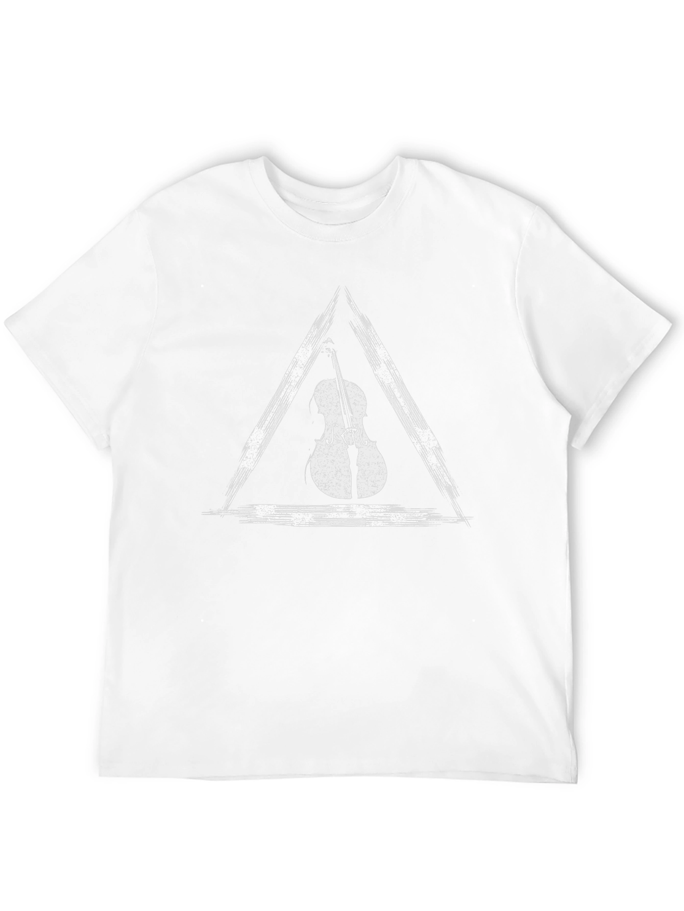 Triangle Violin Graphic Tee - Black Cotton T-Shirt