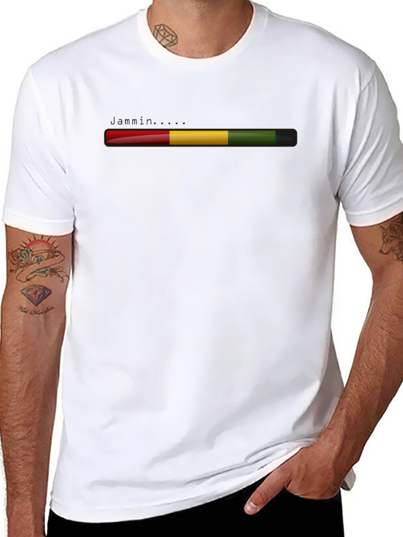 Rasta Stripe Graphic Tee - Casual Comfort