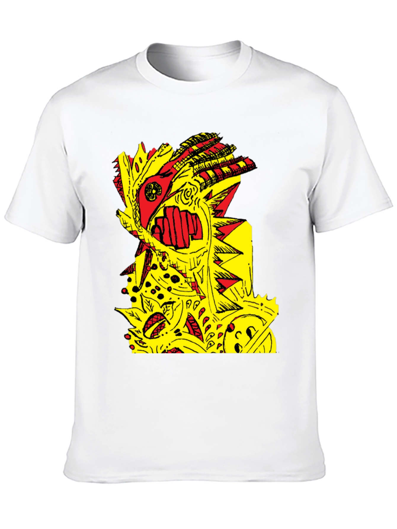 Abstract Graphic Print Black Crew Neck T-Shirt