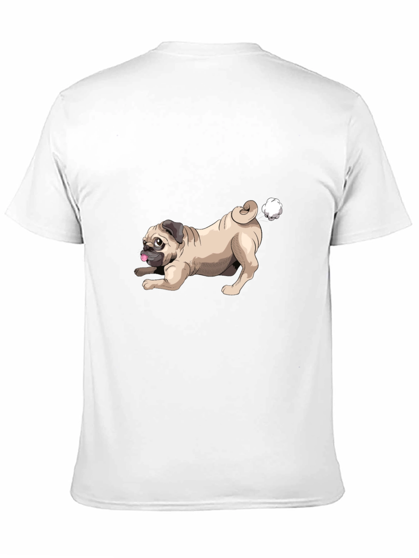 Funny Pug Farting Mens Black T-Shirt