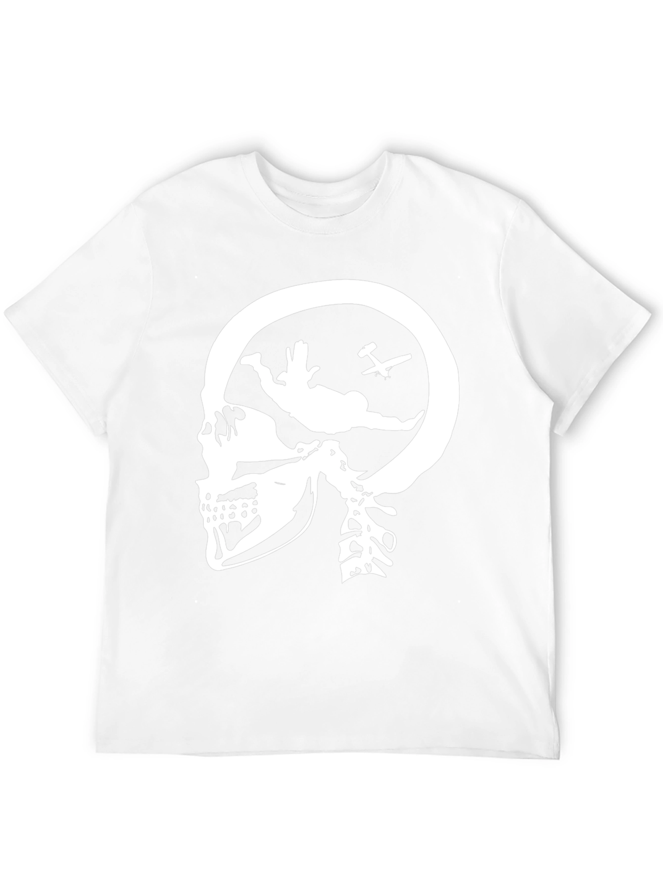 Skull Skydiving T-Shirt - Black Graphic Tee