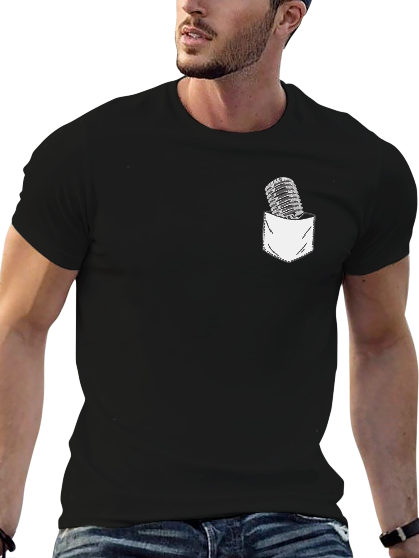 Retro Mic Pocket Graphic Tee
