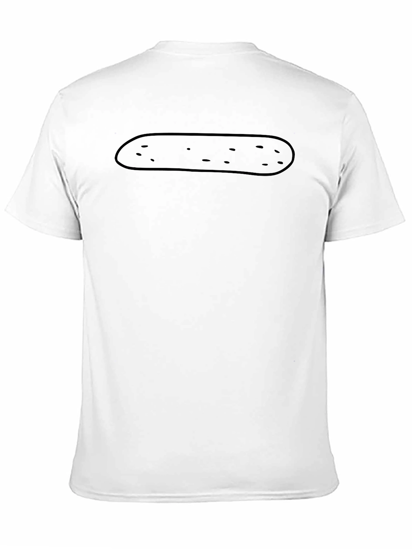 Funny Black Potato Outline Graphic T-Shirt