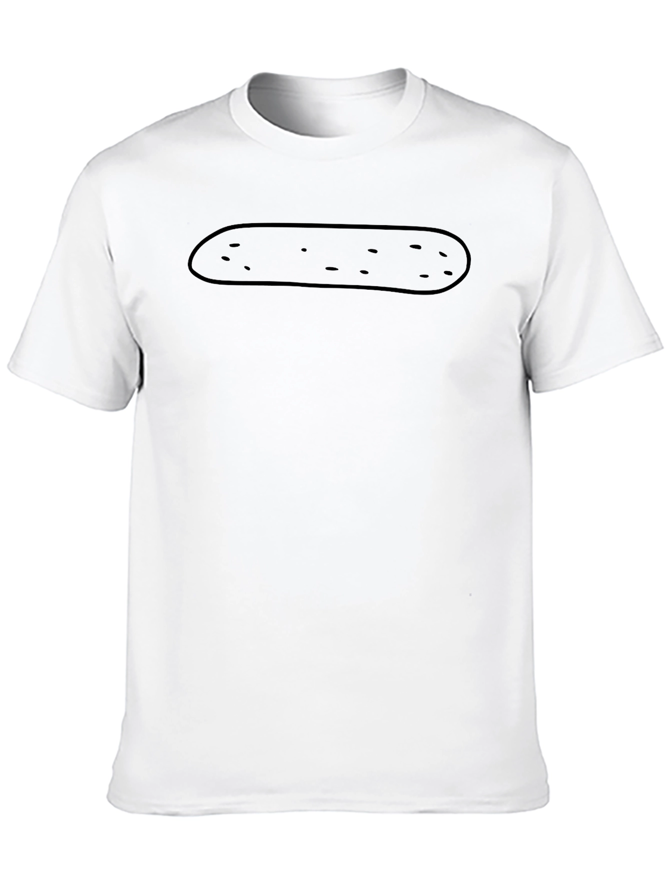 Funny Black Potato Outline Graphic T-Shirt
