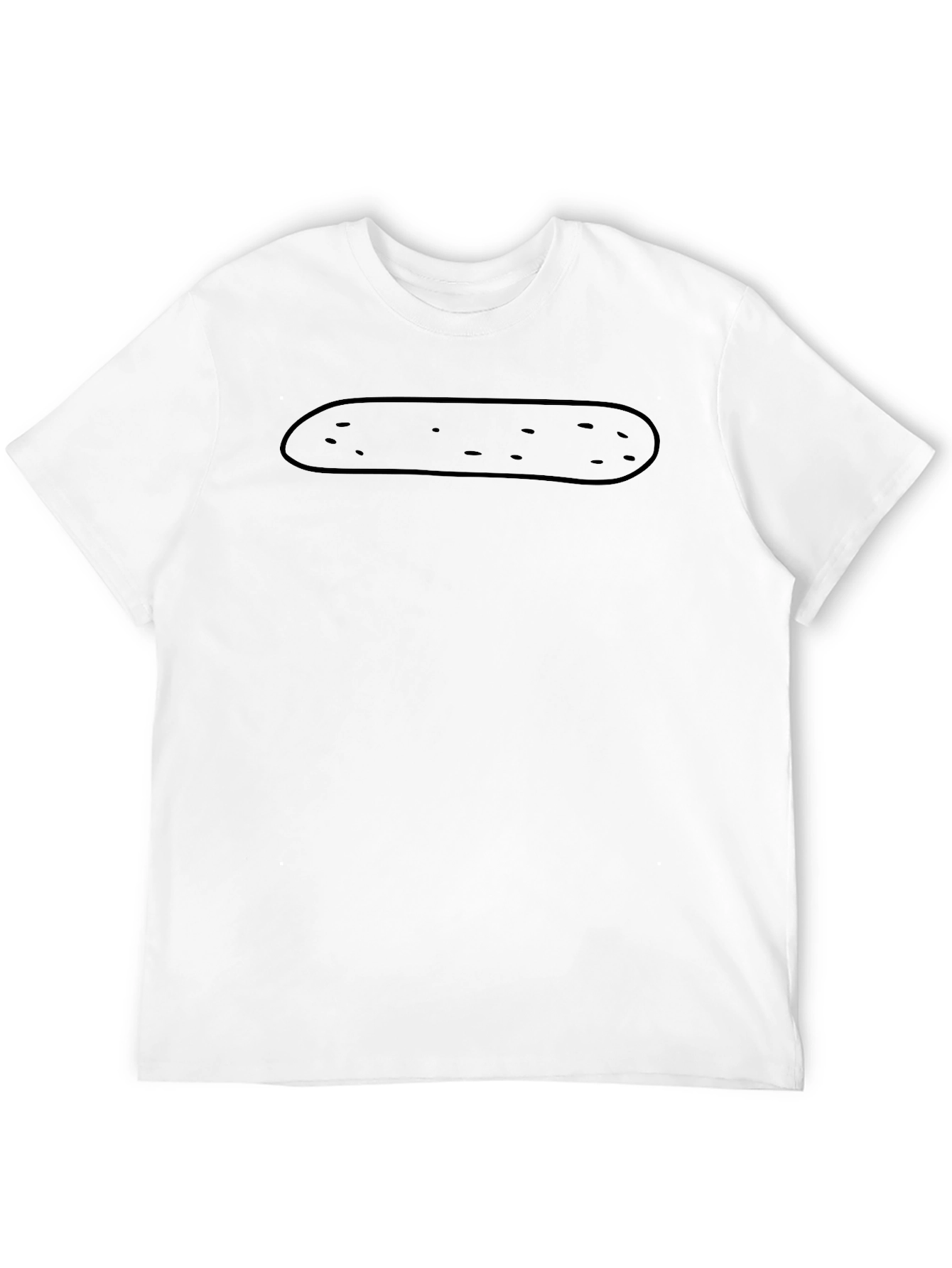 Funny Black Potato Outline Graphic T-Shirt
