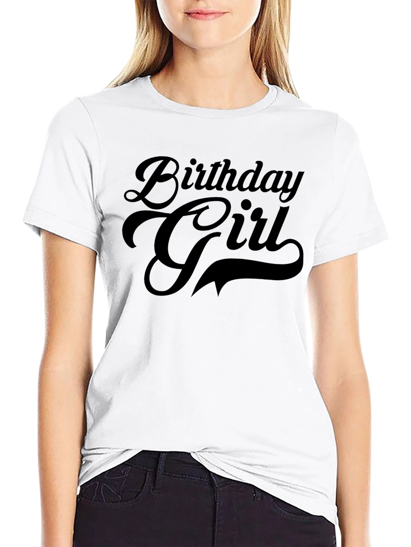Birthday Girl Black Graphic T-Shirt