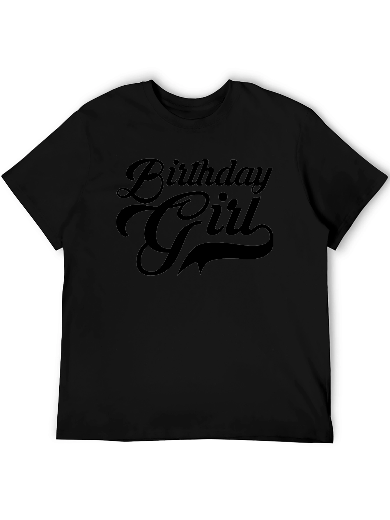 Birthday Girl Black Graphic T-Shirt
