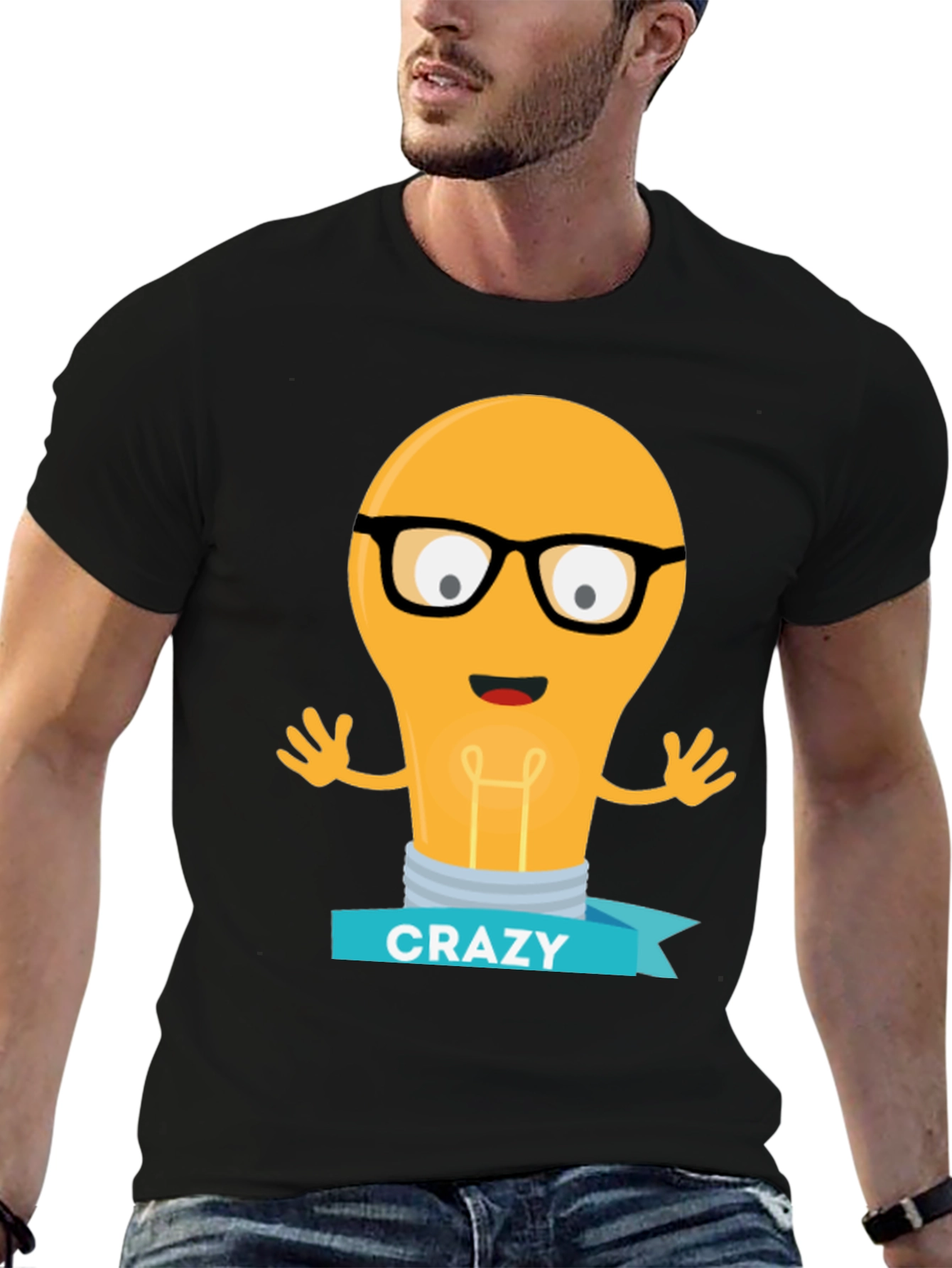 Crazy Idea Light Bulb Mens T-Shirt