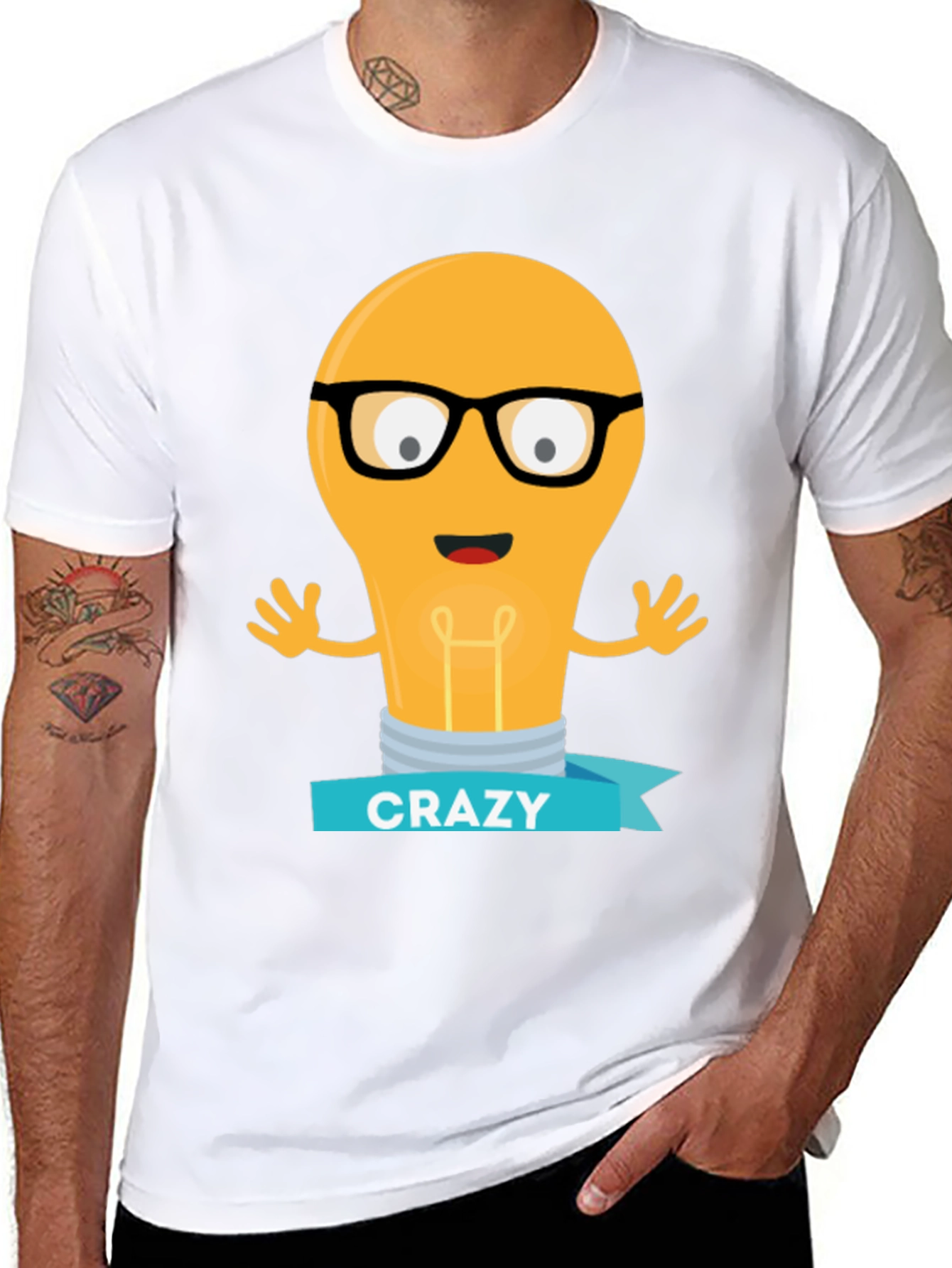 Crazy Idea Light Bulb Mens T-Shirt