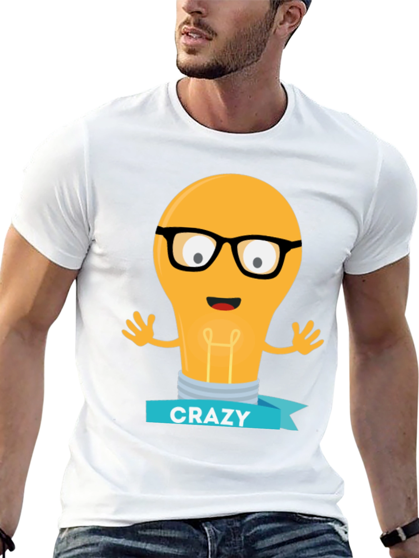 Crazy Idea Light Bulb Mens T-Shirt