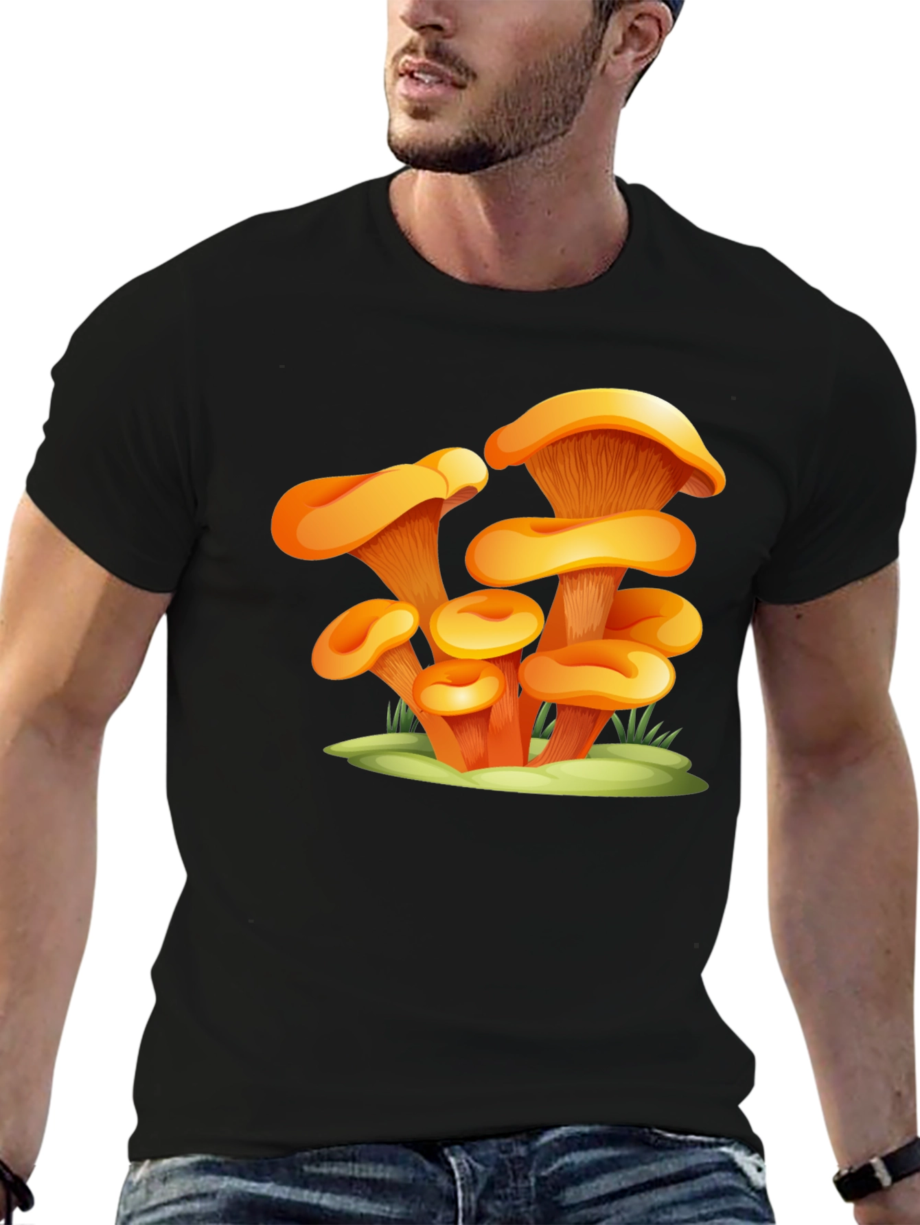 Mushroom Graphic Black T-Shirt