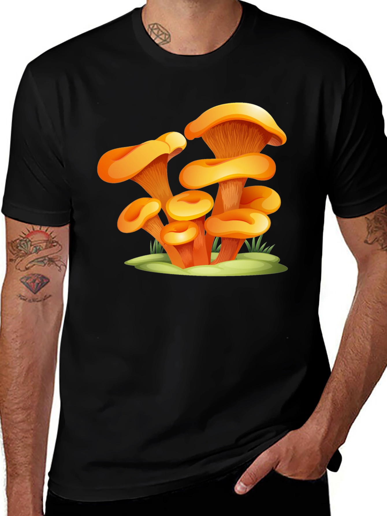 Mushroom Graphic Black T-Shirt