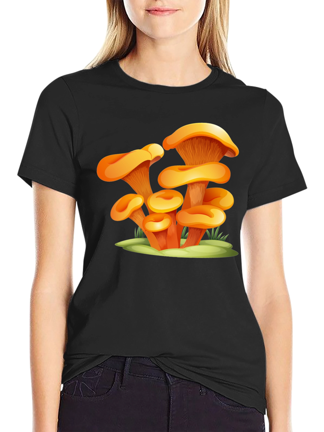 Mushroom Graphic Black T-Shirt