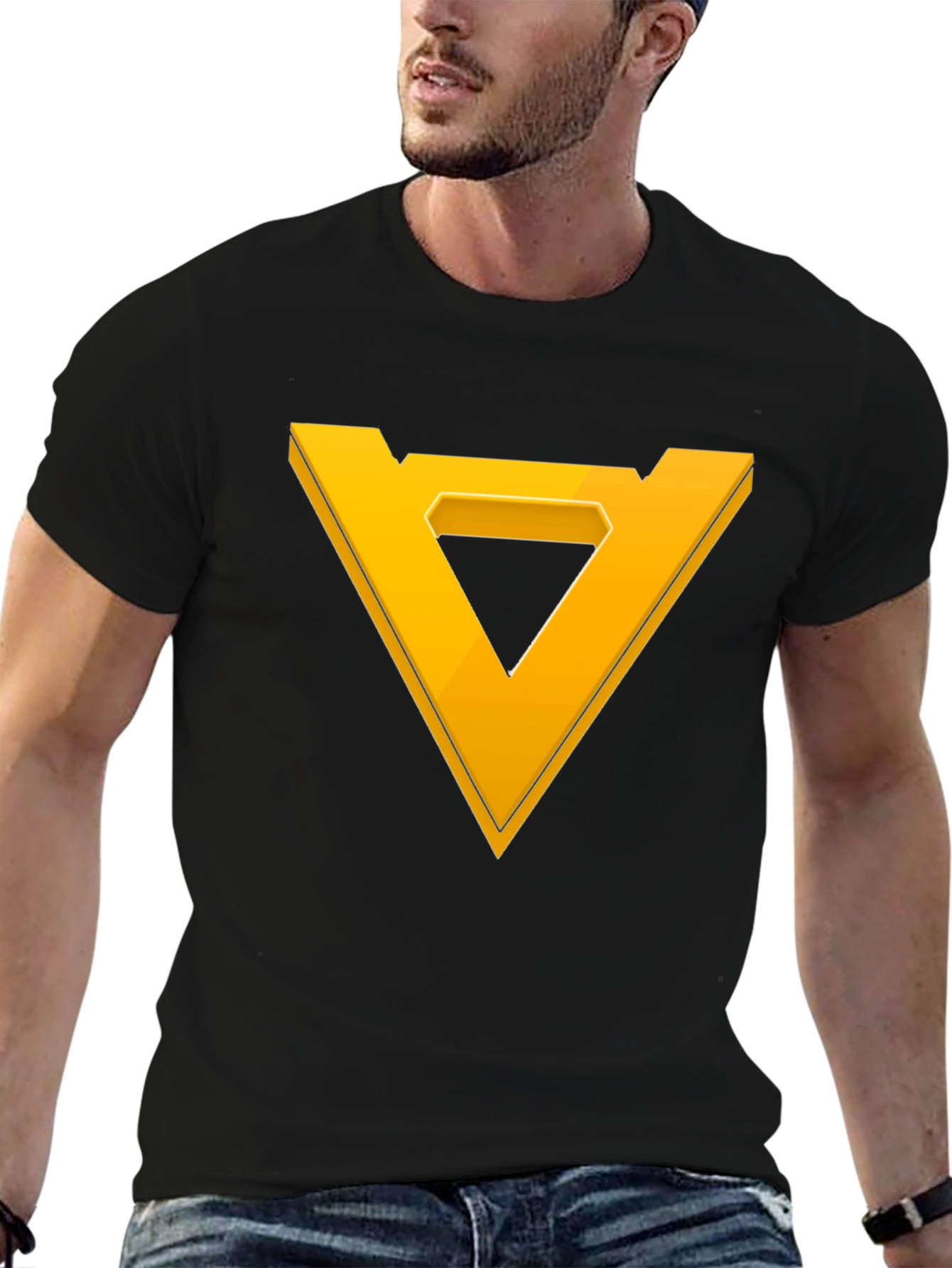 Geometric Triangle Graphic Tee - Modern Style