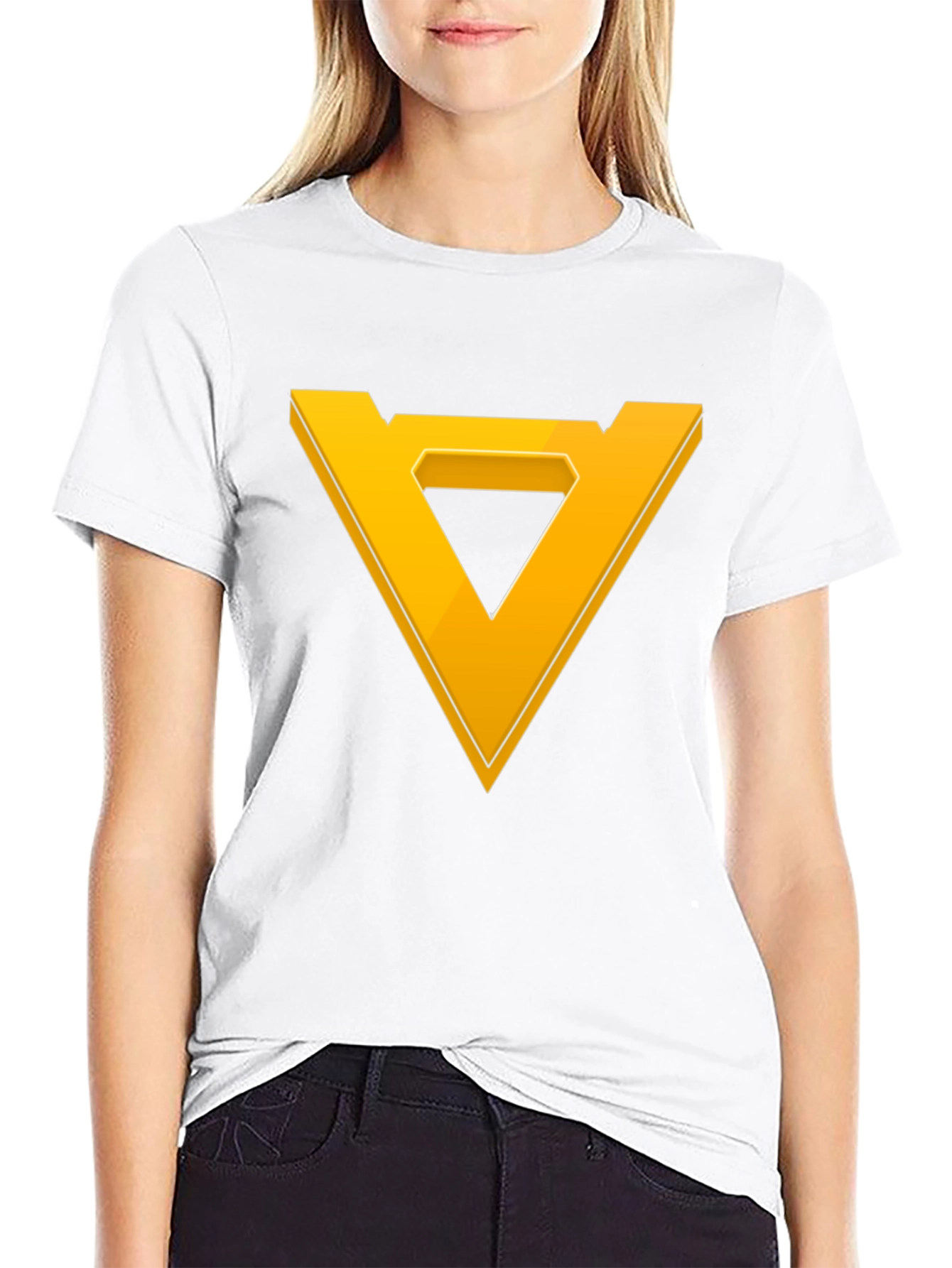 Geometric Triangle Graphic Tee - Modern Style