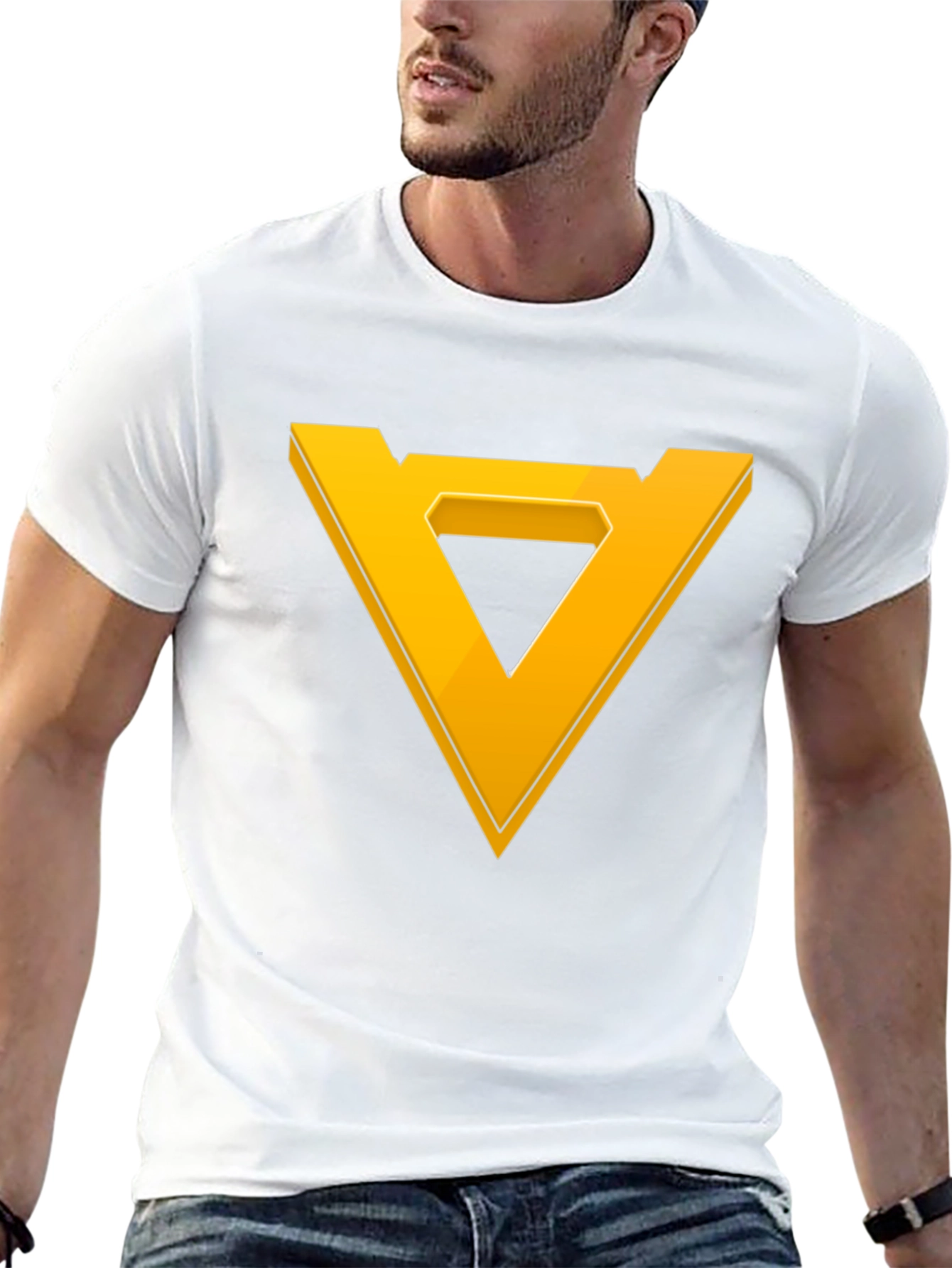 Geometric Triangle Graphic Tee - Modern Style