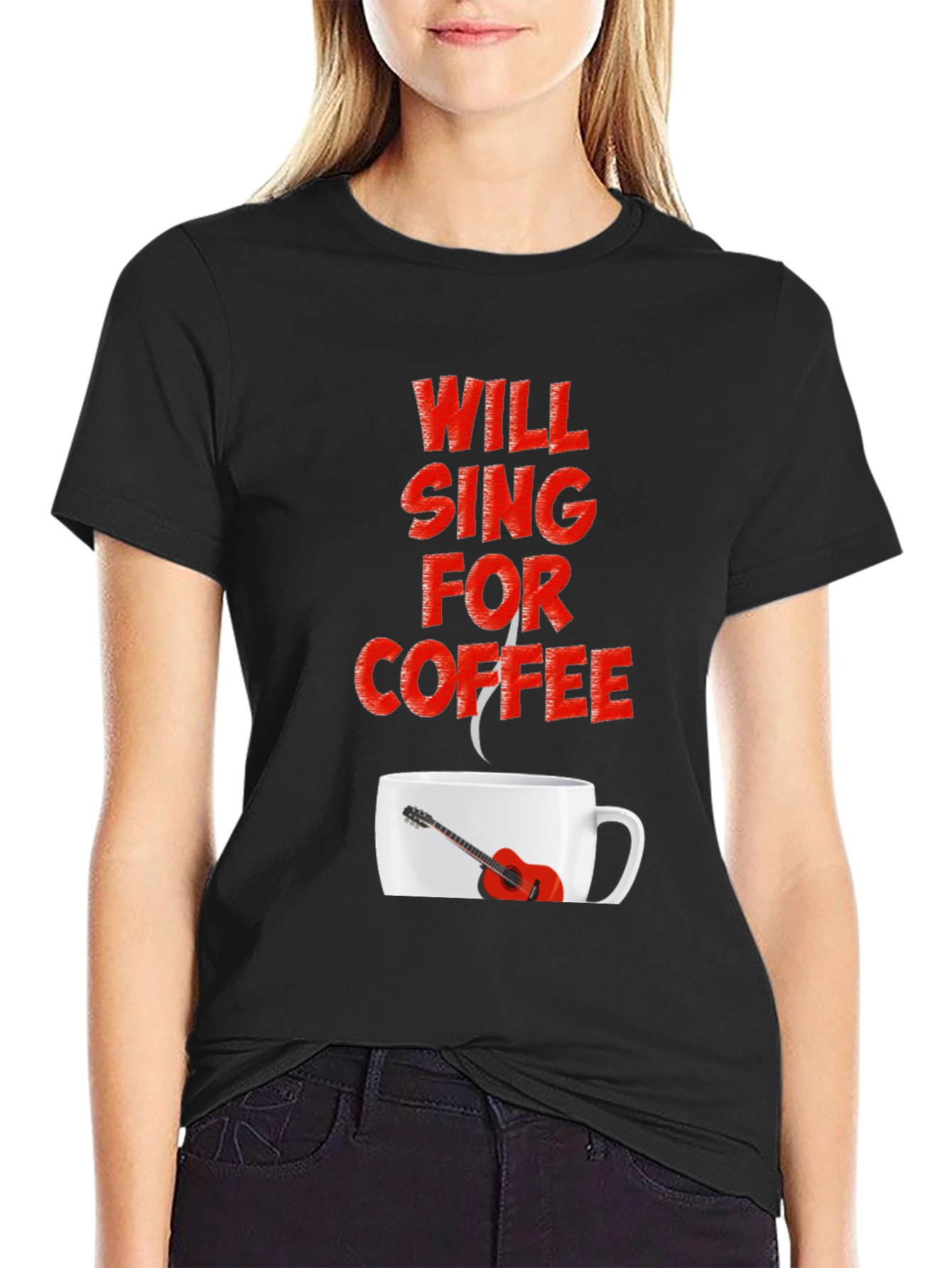 Will Sing For Coffee Graphic Tee