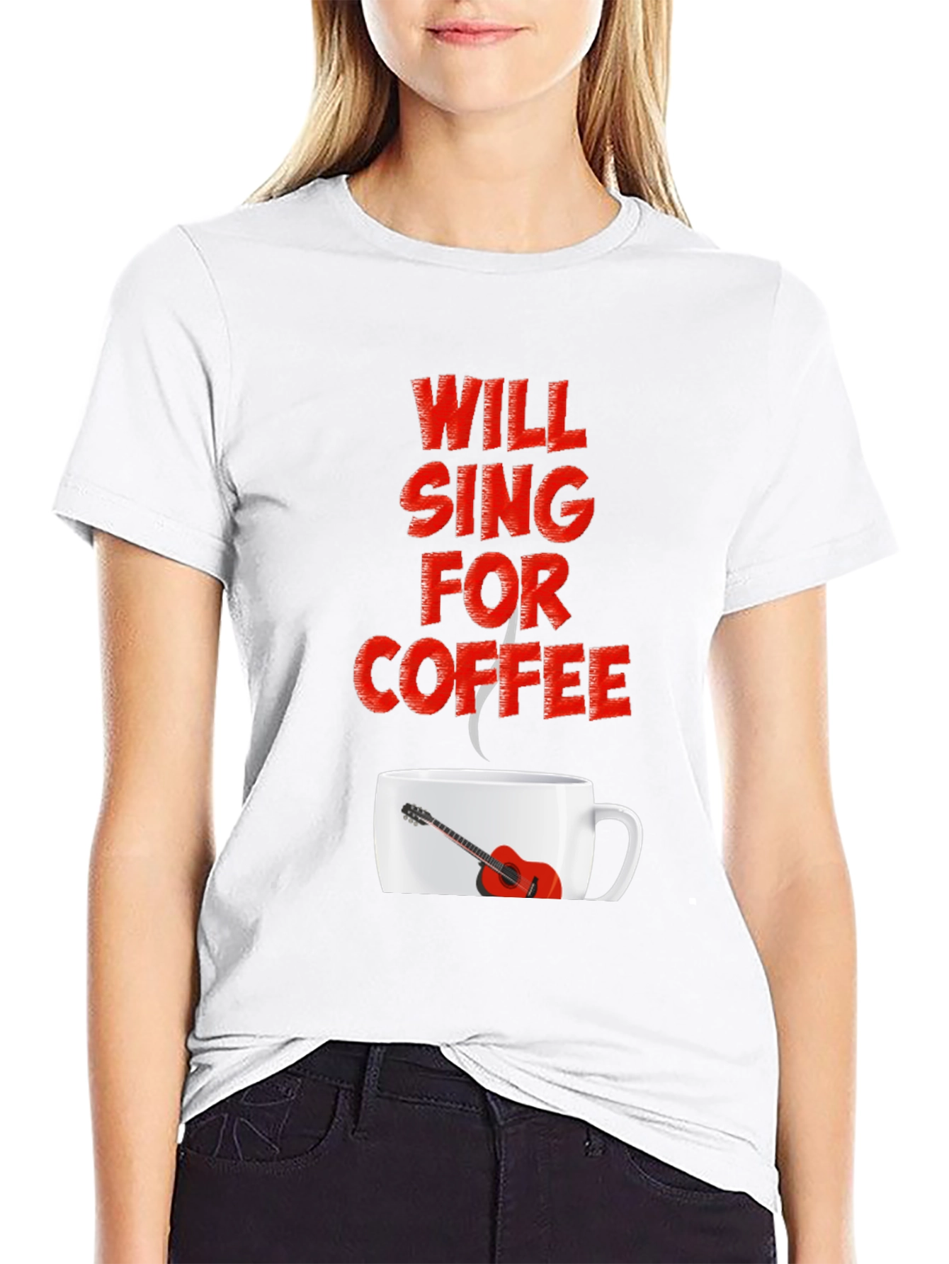 Will Sing For Coffee Graphic Tee