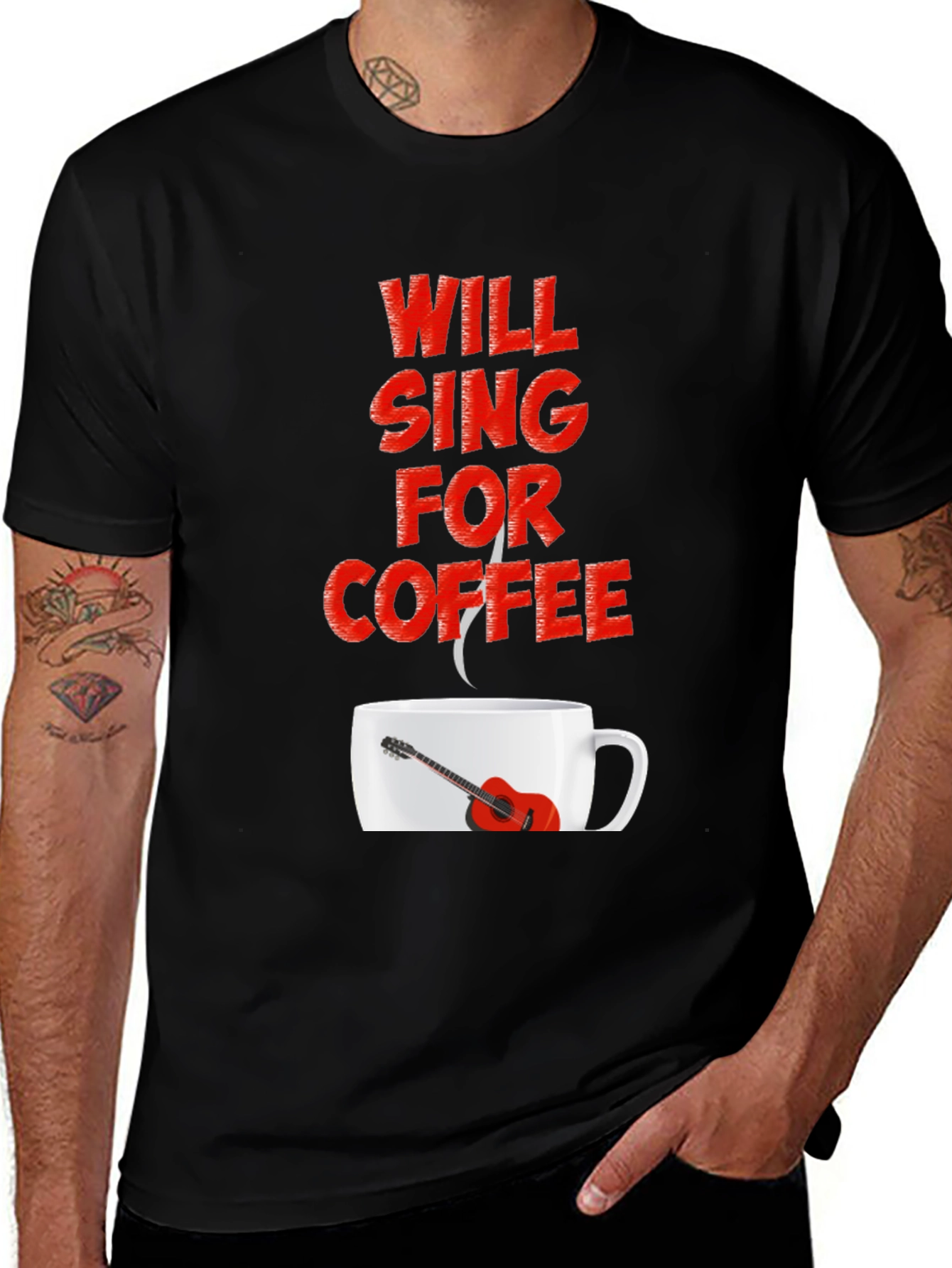 Will Sing For Coffee Graphic Tee