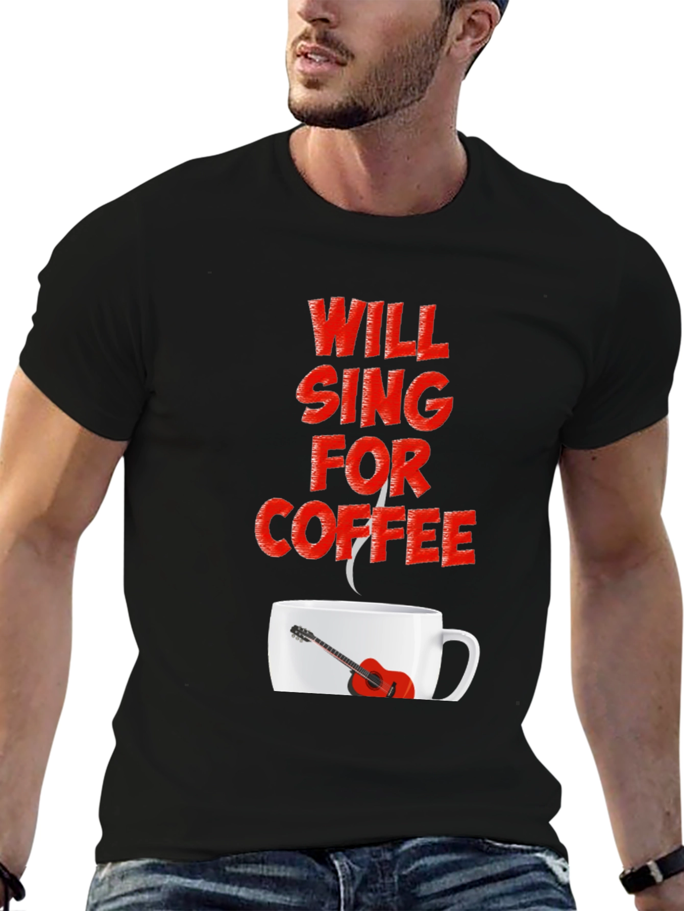 Will Sing For Coffee Graphic Tee