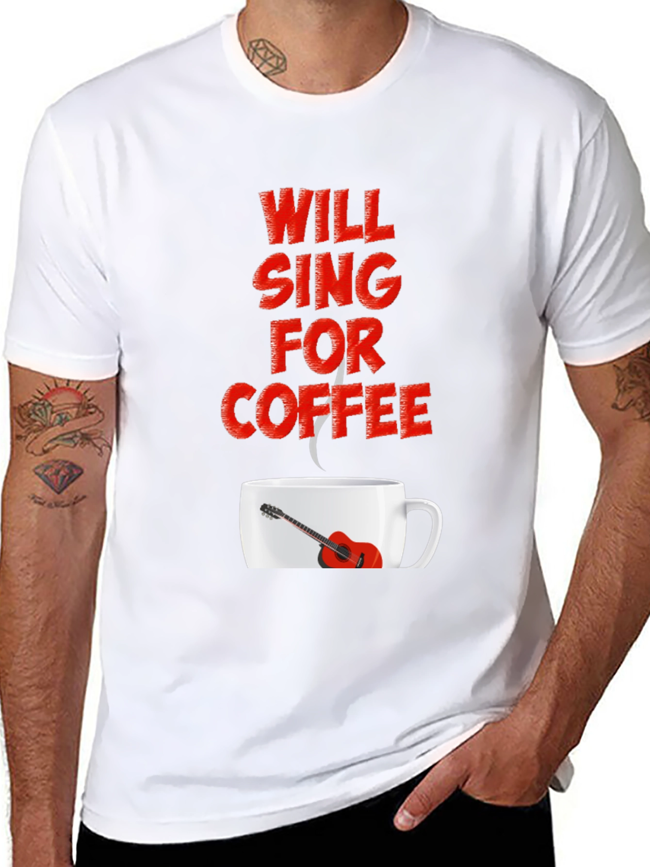 Will Sing For Coffee Graphic Tee