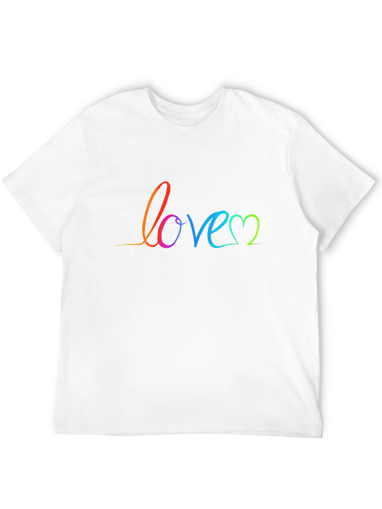 Rainbow Love Script Black T-Shirt