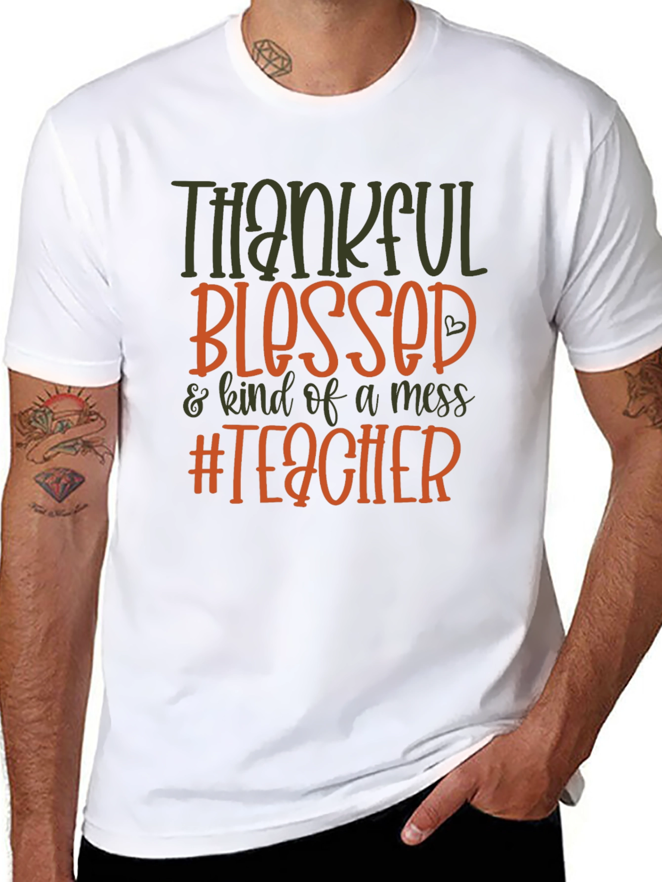Thankful Blessed Teacher Graphic Tee