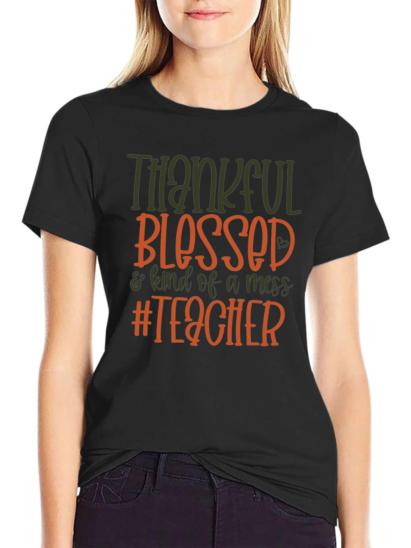 Thankful Blessed Teacher Graphic Tee